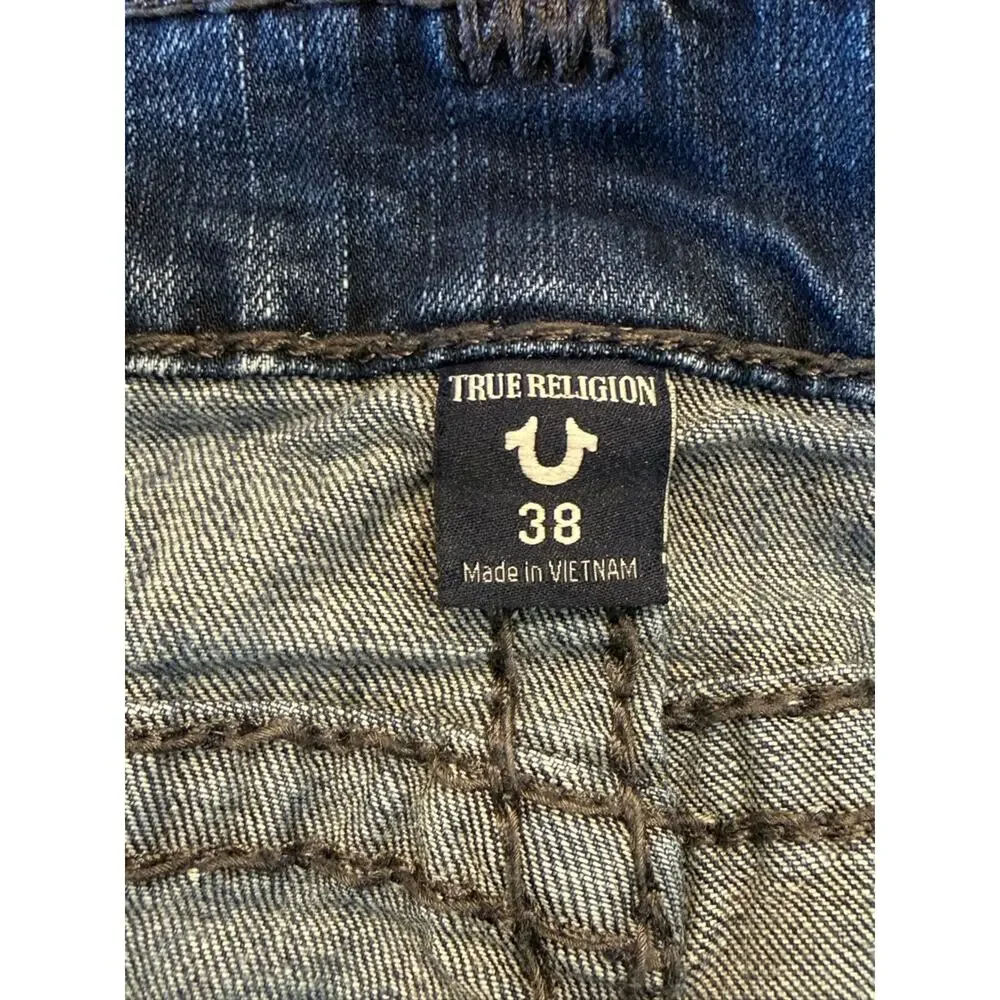 True Religion Geno Relaxed Slim Men's 38 x 33 Medium Blue Straight Jeans